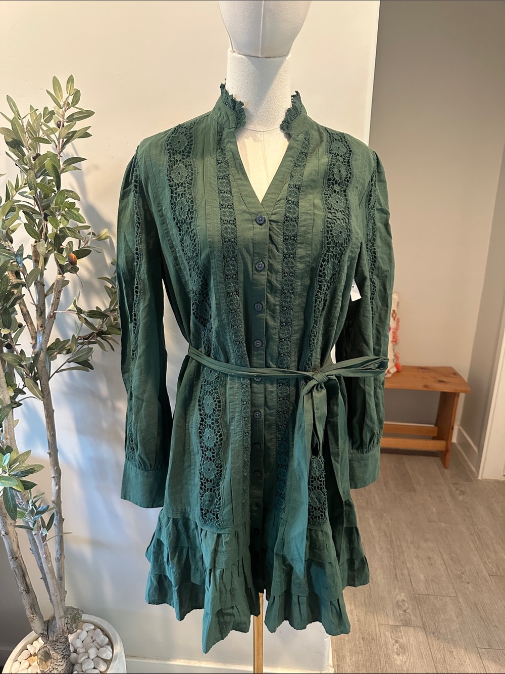 Caslon Lace Panel Long Sleeve Minidress New! - Picture 6 of 10